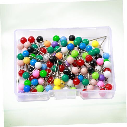 Gatuida 100Pcs Colorful Plastic Pearl Ball Head Straight Sewing Pins for Craft Decoration Dressmaking Quilting Durable Easy to See for Quilters and DIY Projects in Saudi Arabia