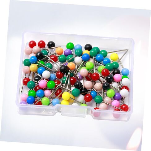 Gatuida 100Pcs Colorful Plastic Pearl Ball Head Straight Sewing Pins for Craft Decoration Dressmaking Quilting Durable Easy to See for Quilters and DIY Projects in Saudi Arabia