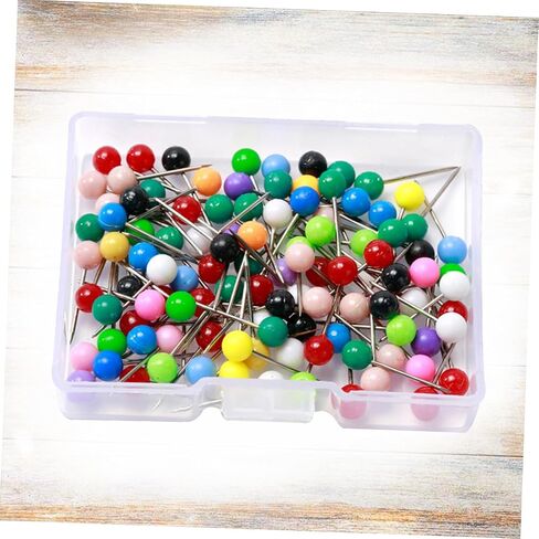 Gatuida 100Pcs Colorful Plastic Pearl Ball Head Straight Sewing Pins for Craft Decoration Dressmaking Quilting Durable Easy to See for Quilters and DIY Projects in Saudi Arabia