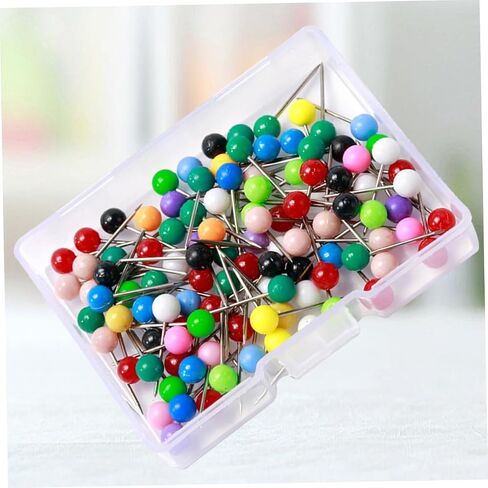Gatuida 100Pcs Colorful Plastic Pearl Ball Head Straight Sewing Pins for Craft Decoration Dressmaking Quilting Durable Easy to See for Quilters and DIY Projects in Saudi Arabia