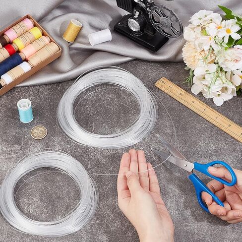 BENECREAT 4Rolls 43.7 Yards Plastic Welt Cord Upholstery Piping, 1mm Translucent PVC Boning, Plastic Piping Cord for Sofa, Chair, Mattress, Curtain Decoration, 10.94 Yards/Roll in Saudi Arabia