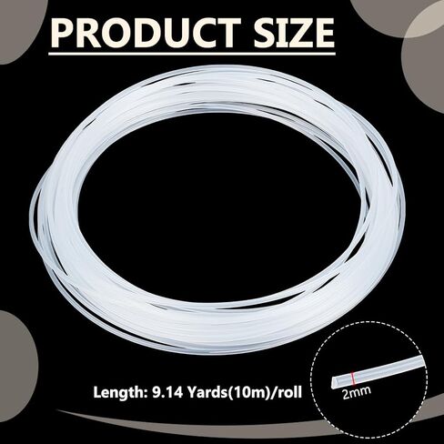 BENECREAT 10.94 Yards Clear & Uncovered Plastic Boning, Welt Cord Upholstery Piping, Translucent Plastic Boning Roll for DIY Making Handbags Hats Sofa Chair Runner Mattress Curtain in Saudi Arabia