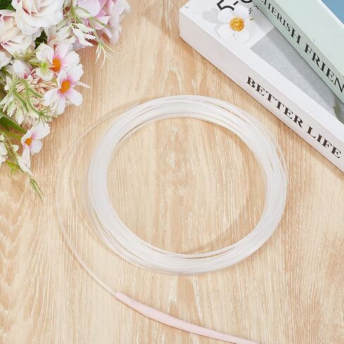 BENECREAT 10.94 Yards Clear & Uncovered Plastic Boning, Welt Cord Upholstery Piping, Translucent Plastic Boning Roll for DIY Making Handbags Hats Sofa Chair Runner Mattress Curtain in Saudi Arabia