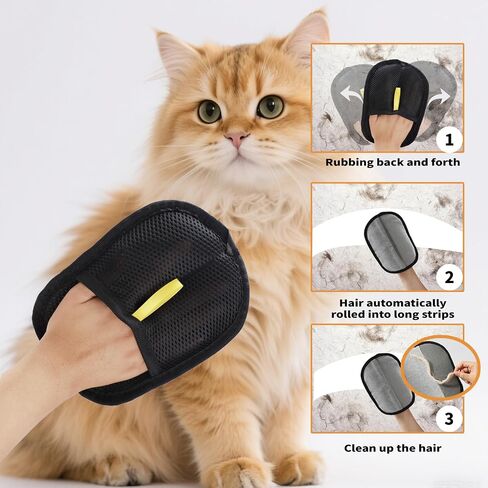 3-Pack Pet Hair Remover Brushing Gloves – Remove Fur from Clothing, Furniture, Car Seats, Bedding & Upholstery in Saudi Arabia