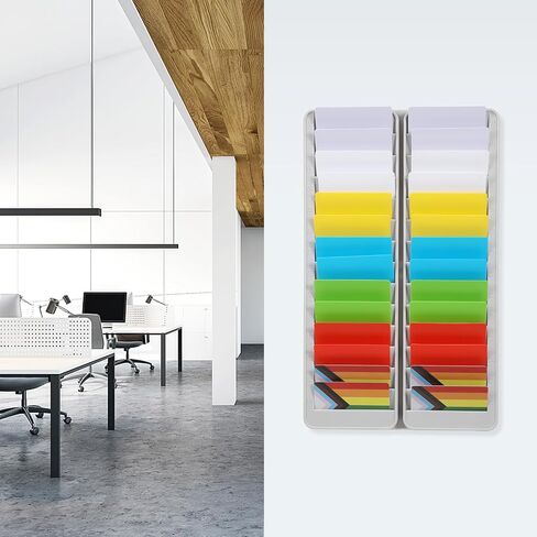 Multi Card Slot Storage Rack Slots Attendance Card Holder for Office Use Wall Mounted Material Organized Card Display for Attendance Tracking and Sign in Saudi Arabia