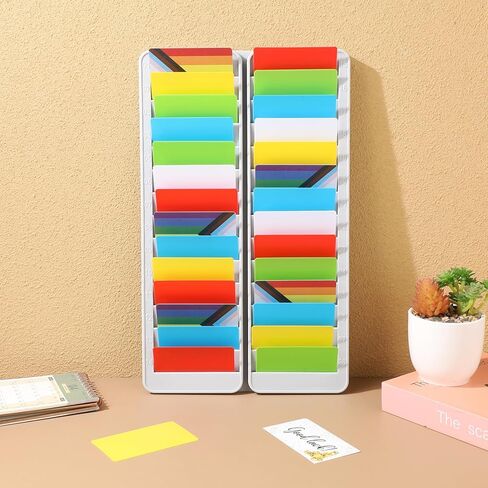 Multi Card Slot Storage Rack Slots Attendance Card Holder for Office Use Wall Mounted Material Organized Card Display for Attendance Tracking and Sign in Saudi Arabia