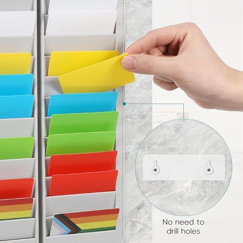 Multi Card Slot Storage Rack Slots Attendance Card Holder for Office Use Wall Mounted Material Organized Card Display for Attendance Tracking and Sign in Saudi Arabia