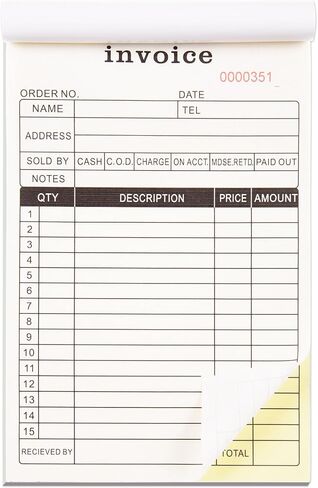 FOBSME Sales Order Books with 2-Part Carbonless Forms 8.27x5.51 Inch Invoice Books Receipt Record Book with Cardboard for Small Business Retail Stores (1 Pad,50 Sets Per Pad) in Saudi Arabia
