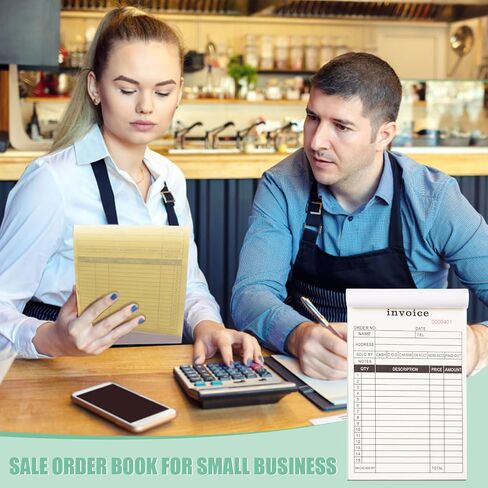 FOBSME Sales Order Books with 2-Part Carbonless Forms 8.27x5.51 Inch Invoice Books Receipt Record Book with Cardboard for Small Business Retail Stores (1 Pad,50 Sets Per Pad) in Saudi Arabia