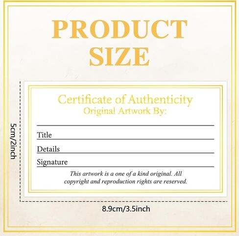 24 Pieces Certificate of Authenticity Premium Certificates Ideal for Valuations Collectibles and Artwork Gifts for Artists Artisans Handicraft Worker (3.5 x 2 Inch) in Kuwait