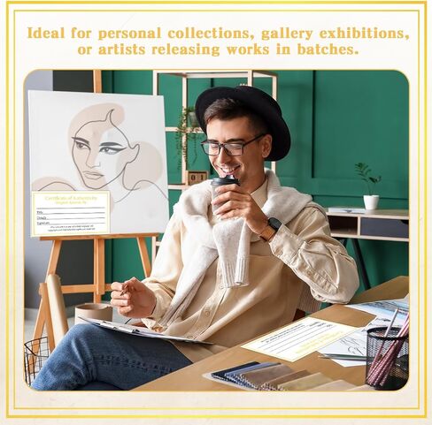 24 Pieces Certificate of Authenticity Premium Certificates Ideal for Valuations Collectibles and Artwork Gifts for Artists Artisans Handicraft Worker (3.5 x 2 Inch) in Kuwait