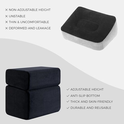 راحة قدم Ganondorf أسفل مكتب في العمل قابلة للتعديل قابلة للتعديل تحت المكتب براز القدم المريحة لوسادة الساق المكتبية للمكتب لمسند القدمين مع غطاء قابل للغسل ، أسود in Kuwait