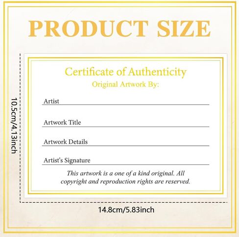 24 Pieces Certificate of Authenticity Premium Certificates Ideal for Valuations Collectibles and Artwork Gifts for Artists Artisans Handicraft Worker (3.5 x 2 Inch) in Kuwait
