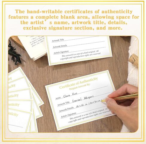 24 Pieces Certificate of Authenticity Premium Certificates Ideal for Valuations Collectibles and Artwork Gifts for Artists Artisans Handicraft Worker (3.5 x 2 Inch) in Kuwait
