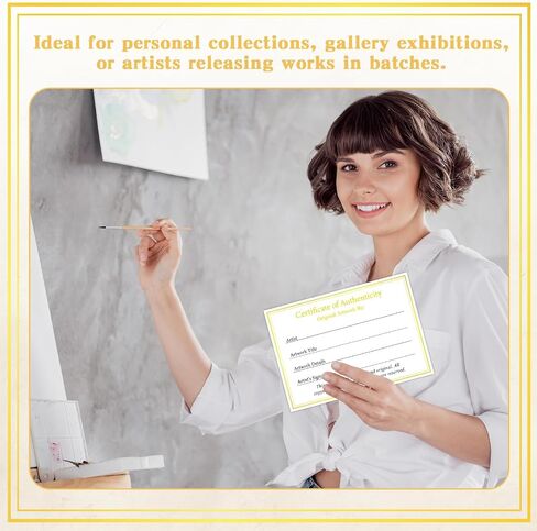24 Pieces Certificate of Authenticity Premium Certificates Ideal for Valuations Collectibles and Artwork Gifts for Artists Artisans Handicraft Worker (3.5 x 2 Inch) in Kuwait