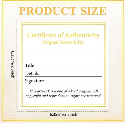 24 Pieces Certificate of Authenticity Premium Certificates Ideal for Valuations Collectibles and Artwork Gifts for Artists Artisans Handicraft Worker (3.5 x 2 Inch) in Saudi Arabia