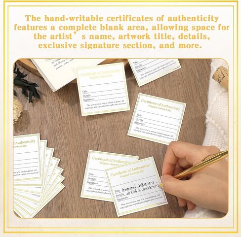 24 Pieces Certificate of Authenticity Premium Certificates Ideal for Valuations Collectibles and Artwork Gifts for Artists Artisans Handicraft Worker (3.5 x 2 Inch) in Saudi Arabia