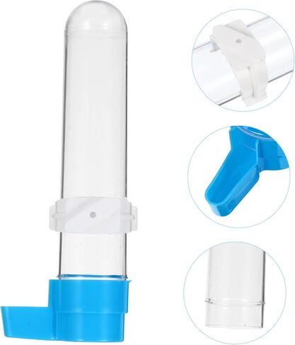 Happyyami 5pcs Bird Automatic Tharbrink Fountain Plastic Parrot Parrot Water Leader Beeder مع قاعدة زرقاء لإكسسوارات القفص سهلة التثبيت وموزعات المياه للحيوانات الأليفة للببغاء Cockatiel Conure in Saudi Arabia