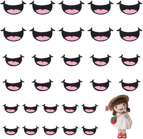 Fingerinspire 30 pcs شعرت بالدمى 3 الحجم الأسود الأسود أفواه Felts Felts دمية أفواه السلامة in Saudi Arabia