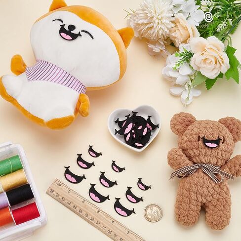 Fingerinspire 30 pcs شعرت بالدمى 3 الحجم الأسود الأسود أفواه Felts Felts دمية أفواه السلامة in Saudi Arabia