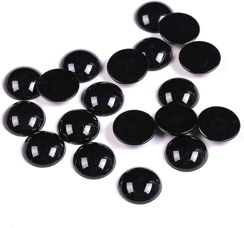 100 pcs أسود نصف عيون عيون مسطحة كابوشون للدمى DIY محشوة دمى أفخم صنع مشاريع قصاصات (8 مم) in Saudi Arabia