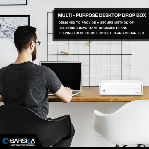 Barska CB13118 مفتاح القفل متعدد الأغراض مظاريف سطح المكتب المستندات النقدية اقتراحات إسقاط مربع منظم أبيض 15.75 "× 11" × 4.87 " in Kuwait