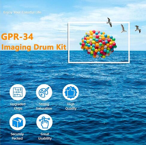 GPR34 متوافق مع Canon GPR-34 PRIMING RUBL ATTLISTION لـ CANON IMAMERUNNER 2535 2535I 2545 2545I 5015 5015N 5120 5220 5136 PRINTER ، 80000 PAGES ، Black-1 Pack in Kuwait