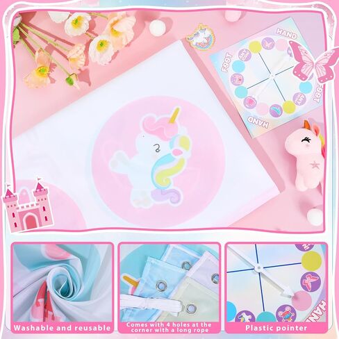 لعبة Unicorn Pose Balance Floor Game لـ 2 أو أكثر من اللاعبين ، Pastel Rainbow Barge Party Game Indoor Outdoor Family لم شمل الألعاب للأصدقاء Active Group Activity Unicorn Party Gift in Saudi Arabia