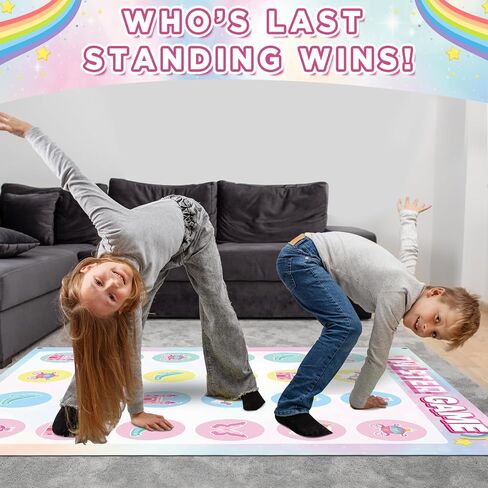 لعبة Unicorn Pose Balance Floor Game لـ 2 أو أكثر من اللاعبين ، Pastel Rainbow Barge Party Game Indoor Outdoor Family لم شمل الألعاب للأصدقاء Active Group Activity Unicorn Party Gift in Saudi Arabia