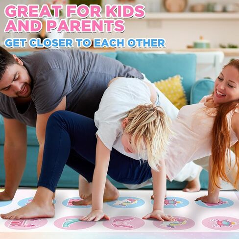 لعبة Unicorn Pose Balance Floor Game لـ 2 أو أكثر من اللاعبين ، Pastel Rainbow Barge Party Game Indoor Outdoor Family لم شمل الألعاب للأصدقاء Active Group Activity Unicorn Party Gift in Saudi Arabia