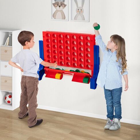 Honey Joy Giant 4 على التوالي ، GALETED AND WALL و TAPITOP Four Connect Game ، لعبة لوح داخلي خارجية للبالغين ، غرفة الطابق السفلي ، مجموعة لعبة Jumbo من 4 إلى درجات مع حقيبة حمل و 42 قطعة نقدية in Saudi Arabia