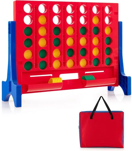 Honey Joy Giant 4 على التوالي ، GALETED AND WALL و TAPITOP Four Connect Game ، لعبة لوح داخلي خارجية للبالغين ، غرفة الطابق السفلي ، مجموعة لعبة Jumbo من 4 إلى درجات مع حقيبة حمل و 42 قطعة نقدية in Saudi Arabia
