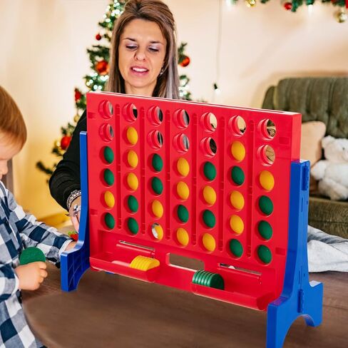 Honey Joy Giant 4 على التوالي ، GALETED AND WALL و TAPITOP Four Connect Game ، لعبة لوح داخلي خارجية للبالغين ، غرفة الطابق السفلي ، مجموعة لعبة Jumbo من 4 إلى درجات مع حقيبة حمل و 42 قطعة نقدية in Saudi Arabia