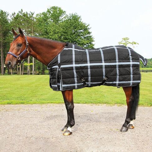 Country Pride Highland 1200D Midweight Stable Blanket (78, Black Plaid) in Saudi Arabia