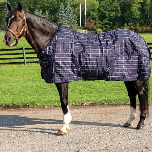 Country Pride Highland 1200D Midweight Stable Blanket (78, Black Plaid) in Saudi Arabia