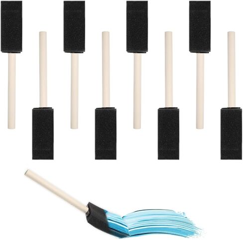 8 PCS Paint Sponge Brush ، فرش الإسفنج للحرف اليدوية ، 4 حجم من فرش الإسفنج للحرف اليدوية ذات المقابض الخشبية ، للأطفال ، فرشاة الدهانات الإسفنج للطلاء DIY in Kuwait