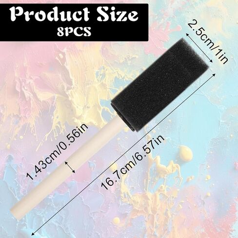 8 PCS Paint Sponge Brush ، فرش الإسفنج للحرف اليدوية ، 4 حجم من فرش الإسفنج للحرف اليدوية ذات المقابض الخشبية ، للأطفال ، فرشاة الدهانات الإسفنج للطلاء DIY in Kuwait
