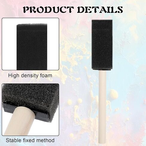8 PCS Paint Sponge Brush ، فرش الإسفنج للحرف اليدوية ، 4 حجم من فرش الإسفنج للحرف اليدوية ذات المقابض الخشبية ، للأطفال ، فرشاة الدهانات الإسفنج للطلاء DIY in Kuwait