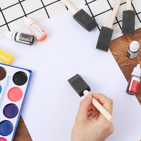 8 PCS Paint Sponge Brush ، فرش الإسفنج للحرف اليدوية ، 4 حجم من فرش الإسفنج للحرف اليدوية ذات المقابض الخشبية ، للأطفال ، فرشاة الدهانات الإسفنج للطلاء DIY in Kuwait