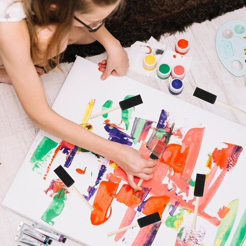 8 PCS Paint Sponge Brush ، فرش الإسفنج للحرف اليدوية ، 4 حجم من فرش الإسفنج للحرف اليدوية ذات المقابض الخشبية ، للأطفال ، فرشاة الدهانات الإسفنج للطلاء DIY in Kuwait