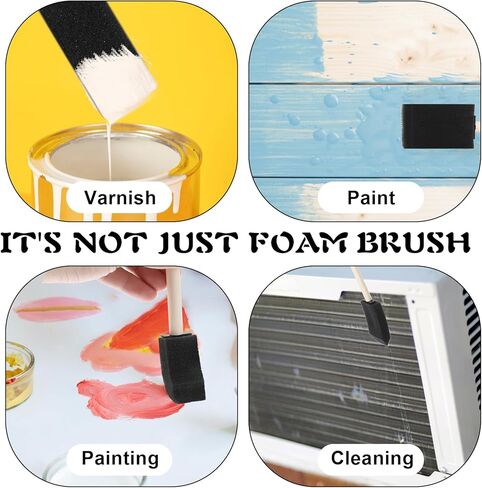 8 PCS Paint Sponge Brush ، فرش الإسفنج للحرف اليدوية ، 4 حجم من فرش الإسفنج للحرف اليدوية ذات المقابض الخشبية ، للأطفال ، فرشاة الدهانات الإسفنج للطلاء DIY in Kuwait