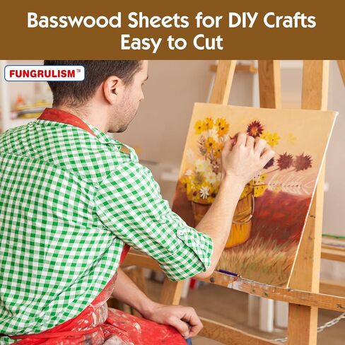 Basswood Plywood Sheets, 1/8 x 12 x 12 inch - 3mm, 10 Sheets for DIY Crafts, Laser Cutting, Wood Burning, Painting, Model Carving, CNC Cutting in Saudi Arabia