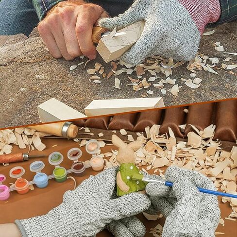 Jomzuci 21Pcs Basswood Carving Blocks, Whittling Carving Wood Blocks Kit, 3 Different Size Bass Wood with 2 Brushes and Paints for Beginners Kids and Adults in Kuwait