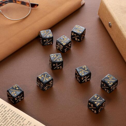 عداد النرد المميز ، 24 قطعة 1/+1 MTG COUNT DICE D6 PLUS و MINUS DICES Black Dices Kit Acrylic Board Game Accessories MTG لألعاب بطاقة M-TG CCG in Saudi Arabia