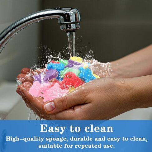 48Pcs Sponge Painting Shapes, Colorful Painting Craft Sponge with Different Shapes for Assorted Pattern Early Learning in Saudi Arabia