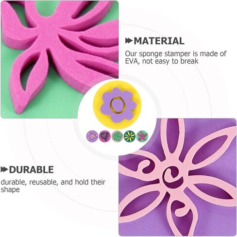 إسفنجية اللوحة الإسفنجية Nuobesty Eva للأطفال ، Flower Flower Stamps لوازمة فنية ديي ملونة مثالية لمرحلة ما قبل المدرسة ورياض الأطفال الحرف 6pcs in Kuwait