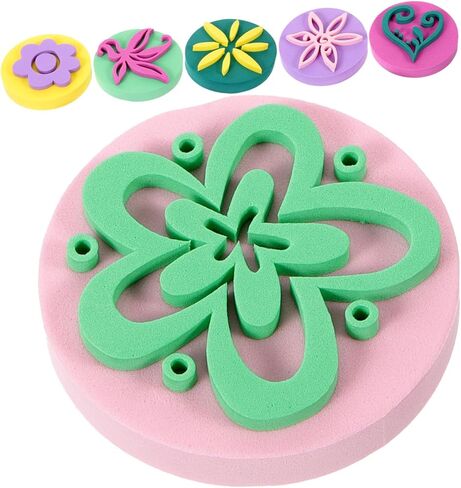 إسفنجية اللوحة الإسفنجية Nuobesty Eva للأطفال ، Flower Flower Stamps لوازمة فنية ديي ملونة مثالية لمرحلة ما قبل المدرسة ورياض الأطفال الحرف 6pcs in Kuwait