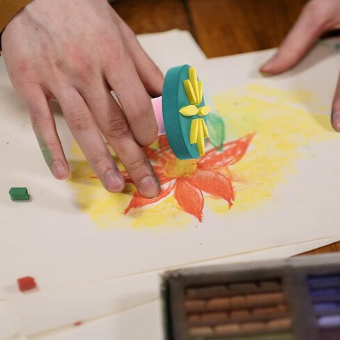 إسفنجية اللوحة الإسفنجية Nuobesty Eva للأطفال ، Flower Flower Stamps لوازمة فنية ديي ملونة مثالية لمرحلة ما قبل المدرسة ورياض الأطفال الحرف 6pcs in Kuwait