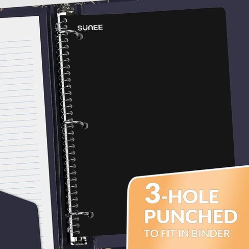 دفتر Sunee Spiral Noteboor ، 1-Signject ، Paper Paper ، 8 "× 10-1/2" ، 70 ورقة ، 5 مربعات لكل بوصة in Kuwait