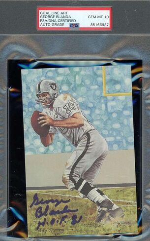 George Blanda Gem Mint 10 PSA DNA Signed Goal Line Art Card GLAC Autograph in Saudi Arabia